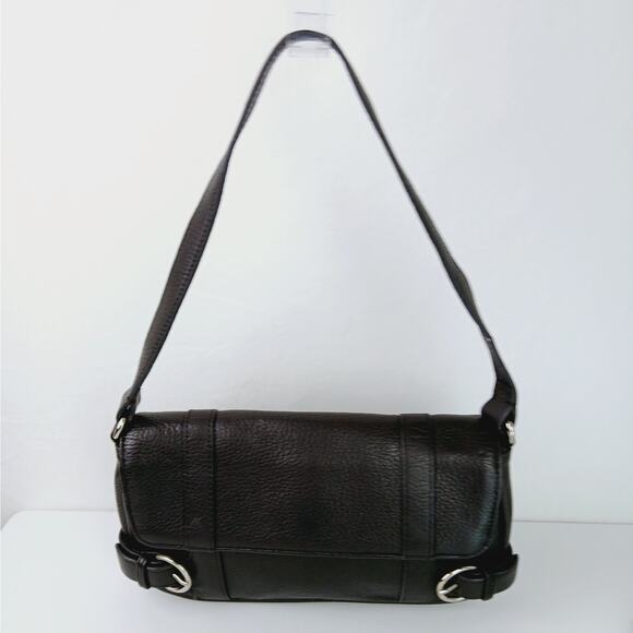 Ann Taylor Loft Genuine Pebbled Leather Y2K Small Shoulder Top Handle Bag Brown - Picture 3 of 7